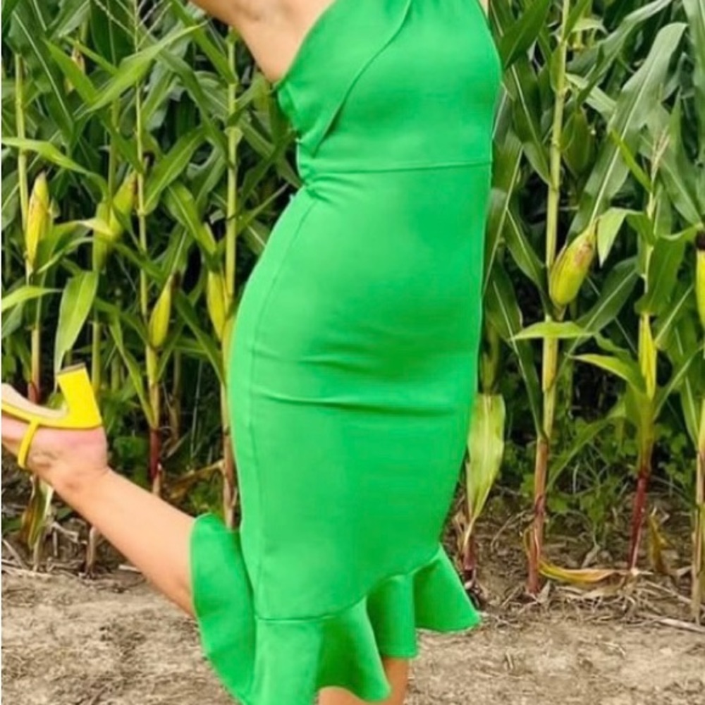 Elegant Green Sleeveless Dress
